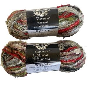 Loops & Threads Glamorous Glitter Yarn Stormy Sky 2 Skeins Crochet Crafts 972